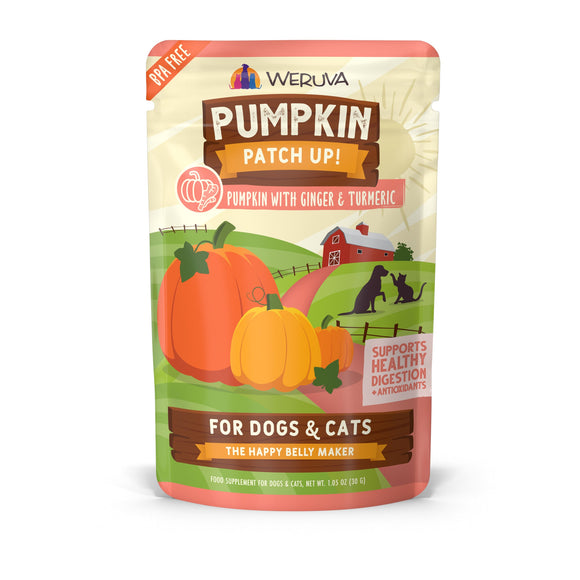 Weruva Pumpkin Patch Up!, Pumpkin with Ginger & Turmeric for Dogs & Cats (2.8oz Pouch, Single)