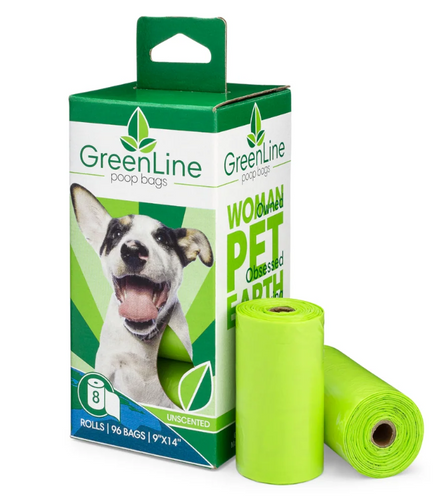 GreenLine Poop Bags (8 Rolls)