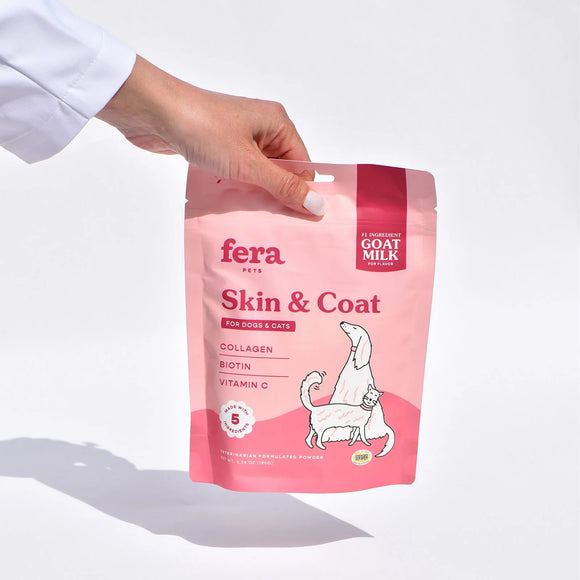 Fera Pet Skin + Coat Goat Milk Topper for Dogs and Cats (6.34 oz)