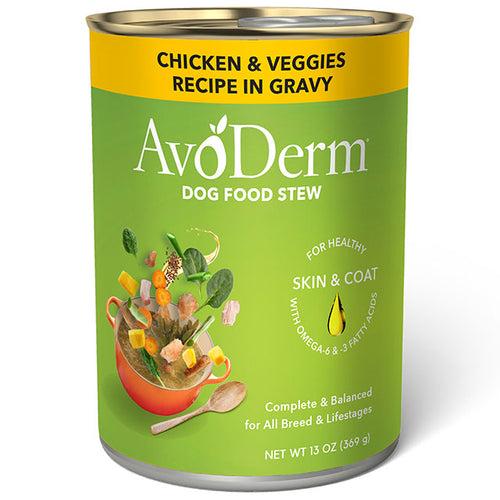 AvoDerm® Dog Food Stew Chicken & Veggies Recipe In Gravy