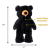 Tall Tails Stuffless Black Bear Squeaker Dog Toy