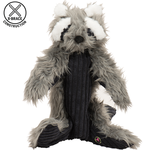 HuggleHounds Redwood Raccoon X-Brace™ Plush Dog Toy