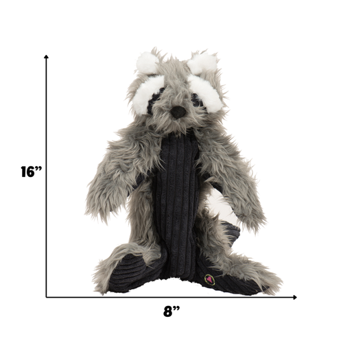 HuggleHounds Redwood Raccoon X-Brace™ Plush Dog Toy