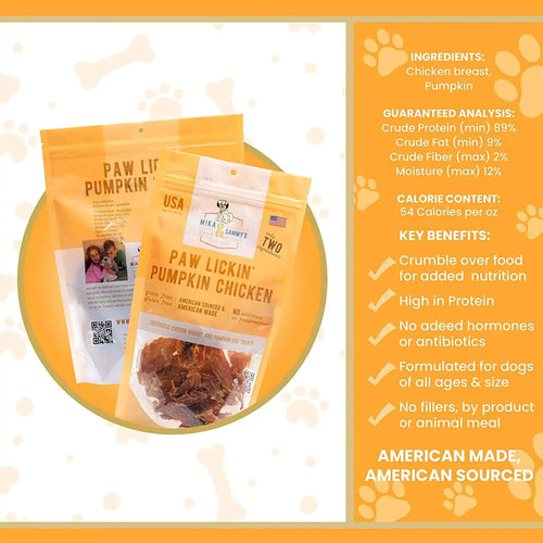 Mika & Sammy's Paw Lickin' Pumpkin Chicken Dog Treats (5 Oz)