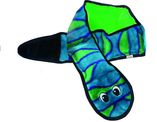 Outward Hound Invincibles Snakes Blue/Green Squeak Dog Toy
