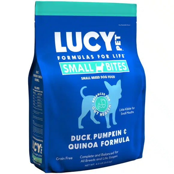 Lucy Pet Foods™ Grain-free Duck, Pumpkin & Quinoa Small Bites Dog Food (4.5-lb bag)