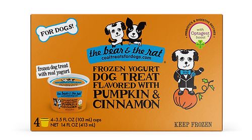 The Bear & The Rat Pumpkin & Cinnamon Frozen Yogurt Dog Treats (3.5 Oz)