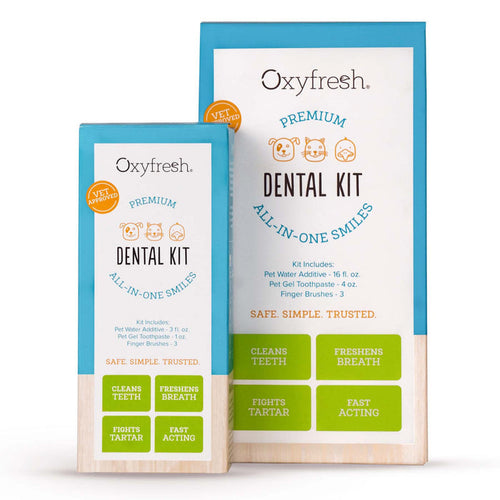 Oxyfresh Premium Pet Dental Kit | Freshens Dog & Cat Bad Breath | Cleans Teeth