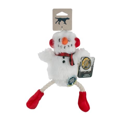 Tall Tails  Snowman Pull-Through Rope Tug Dog Toy